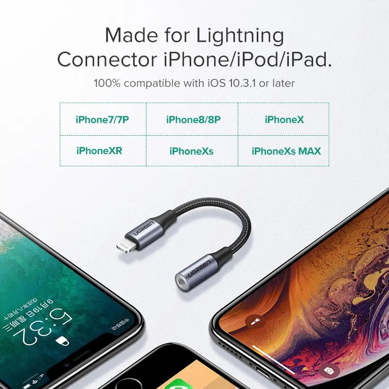 MFi Lightning to 3.5 mm Jack AUX Cable for iPhone PST PS Tradings