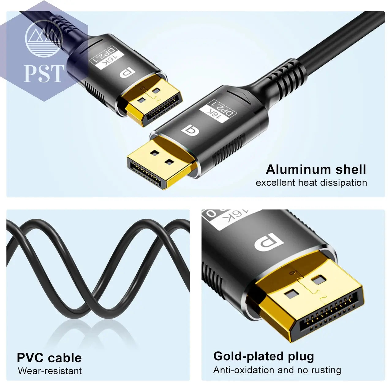 16K DP 2.1 8K@120Hz 4K@240Hz 80Gbps HDR Video Audio Displayport Kabel Display Port für Laptop TV Xbox Projektor Gaming Monitor Cable PST PS Tradings