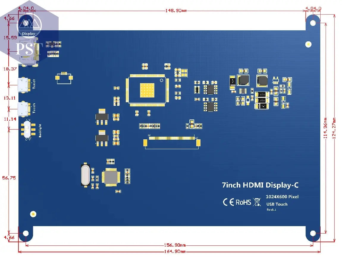 7-Zoll-Touchscreen Raspberry Pi 5 kapazitives HDMI-kompatibles TFT-LCD für Orange Pi 5 Plus 3B RPI 5 4B 3B+ PC Windows AIDA64 Computer & Office - Security & Protection - Video Surveillance - CCTV Accessories PST PS Tradings