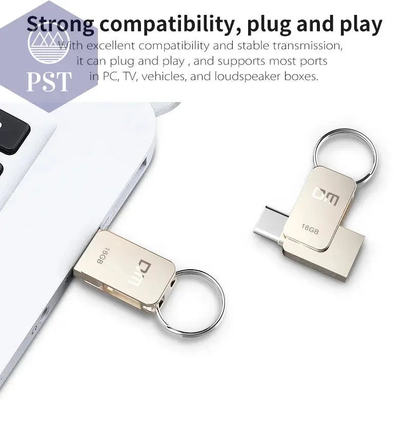 DM PD059 USB Flash Drive 32GB OTG Metal USB 3.0 Pen Drive Key 64GB Type C High Speed pendrive Mini Flash Drive Memory Stick - PST PS Tradings