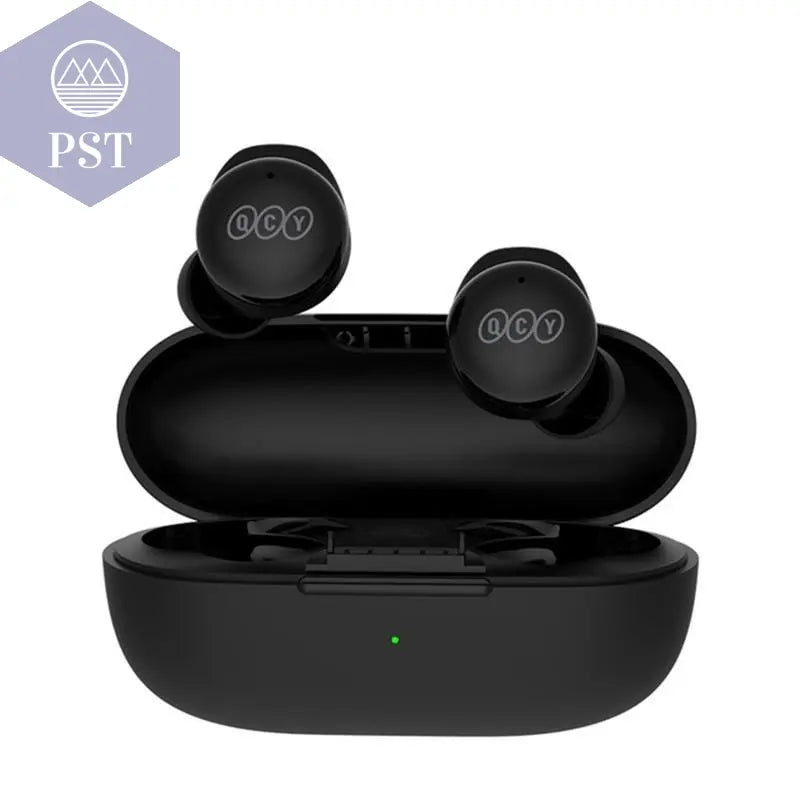Dual Microphone Bluetooth Earphones with Charging Box QCY-T17-Black-Poland PST PS Tradings