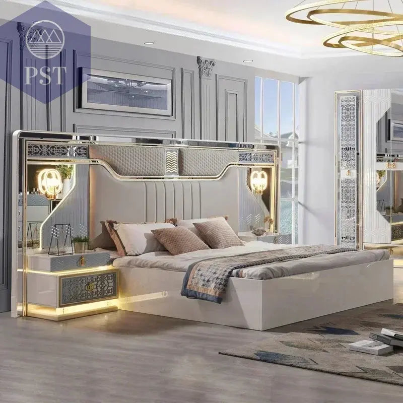 Elegantes Schlafzimmer Set Schminktisch mit LED-Spiegel Set PST PS Tradings Schminktisch PST PS Tradings PST PS Tradings
