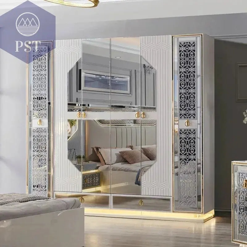 Elegantes Schlafzimmer Set Schminktisch mit LED-Spiegel Set PST PS Tradings Schminktisch PST PS Tradings PST PS Tradings