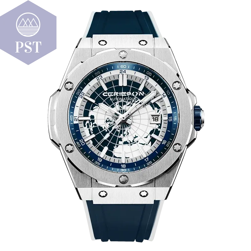Hochwertige Armbanduhr Herrenuhr Automatik mit Wasserschutz PST PS Tradings PST PS Tradings Silver-Blue-CHINA PST PS Tradings Hochwertige Armbanduhr Herrenuhr Automatik mit Wasserschutz
