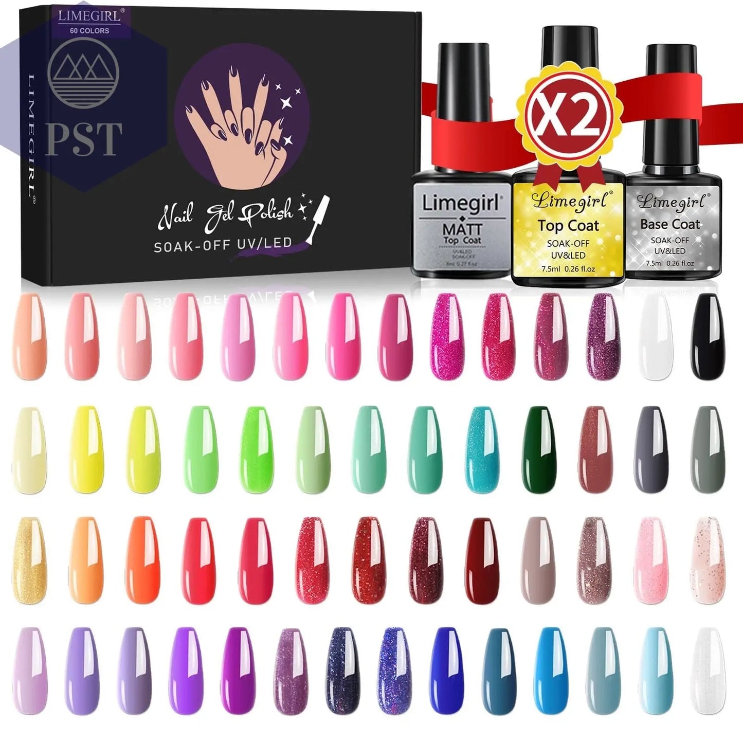 Limegirl Gel Nail Polish Set 60/40/24Colors Semi Permanent UV Led Gel Varnish Soak Off Nail Lacquers Base Top Coat Limegirl Gel Nail Polish set PST PS Tradings