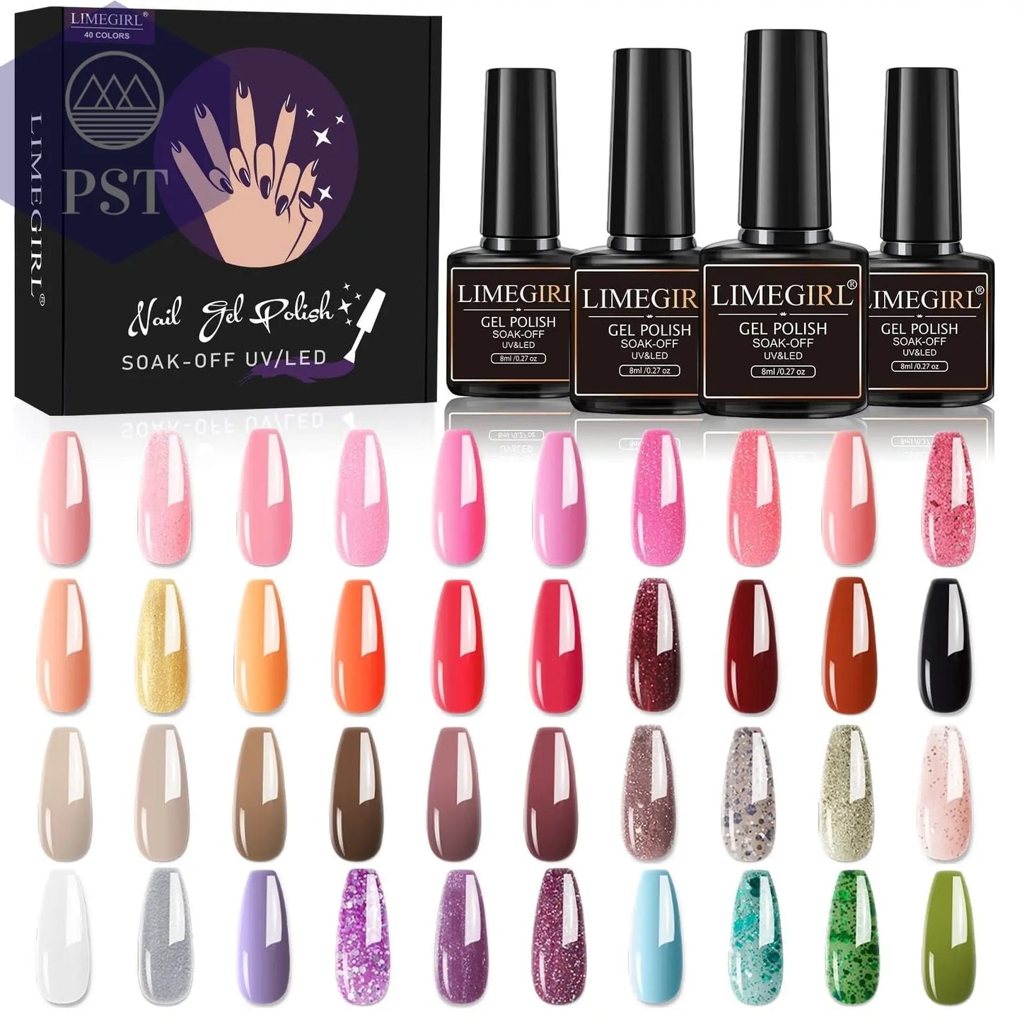 Limegirl Gel Nail Polish Set 60/40/24Colors Semi Permanent UV Led Gel Varnish Soak Off Nail Lacquers Base Top Coat Limegirl Gel Nail Polish set PST PS Tradings