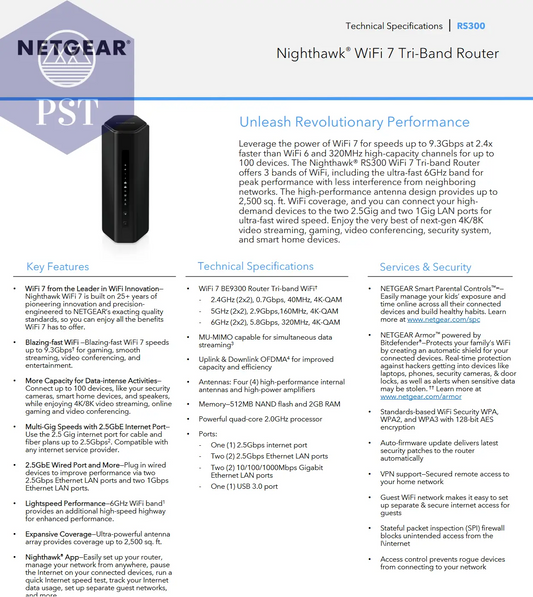 Netgear Nighthawk® RS300 PST PS Tradings Router Router Netgear Nighthawk® RS300