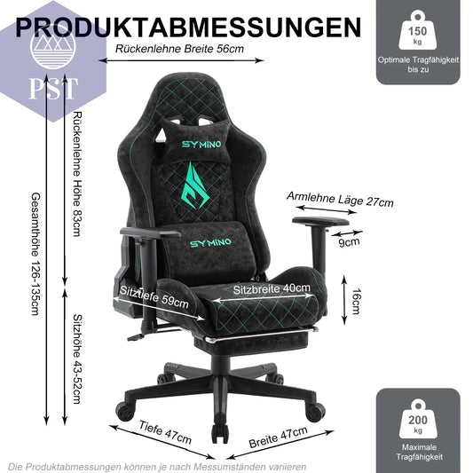 Symino Gaming Stuhl mit Fußstütze & Lederdesign PST PS Tradings Stuhl PST PS Tradings PST PS Tradings