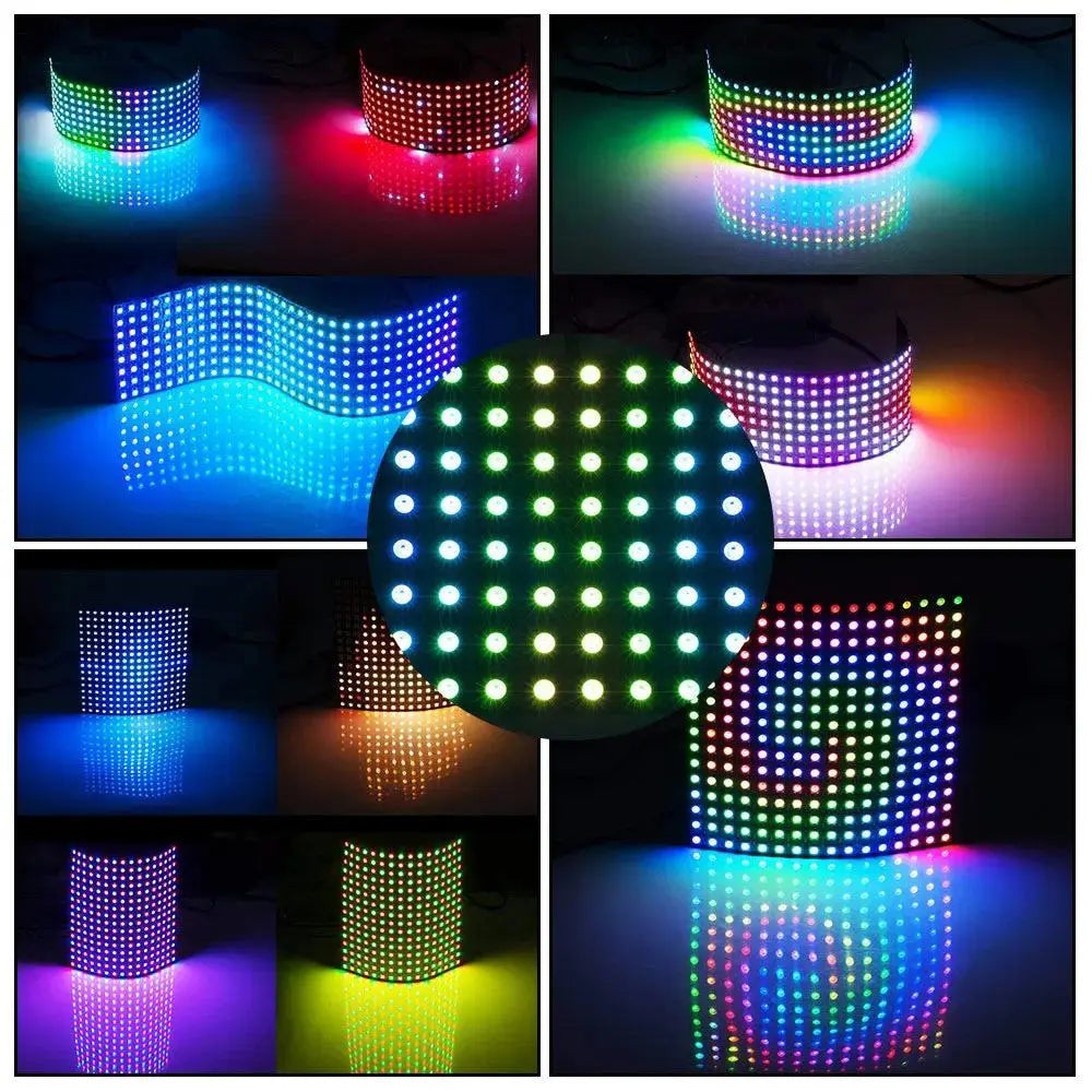 WS2812B RGB LED Panel Screen 8x8 16x16 8x32 256 Pixels Digital Flexible Programmed Individually Addressable Full Color DC5V PST PS Tradings
