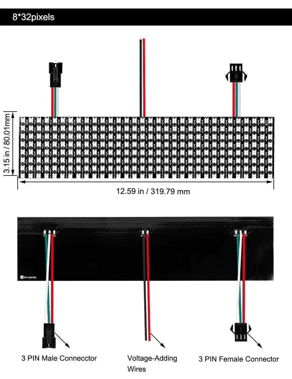 WS2812B RGB LED Panel Screen 8x8 16x16 8x32 256 Pixels Digital Flexible Programmed Individually Addressable Full Color DC5V PST PS Tradings