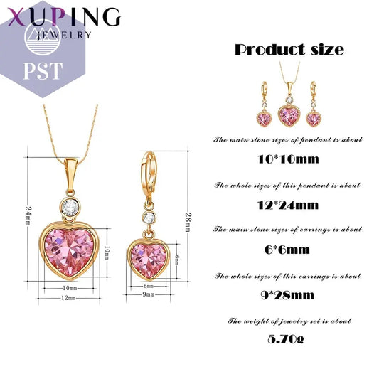 Xuping Schmuck Mode Charme Herz Geformt Stil Hohe Qualität Frauen Schmuck Set 64589 PST PS Tradings