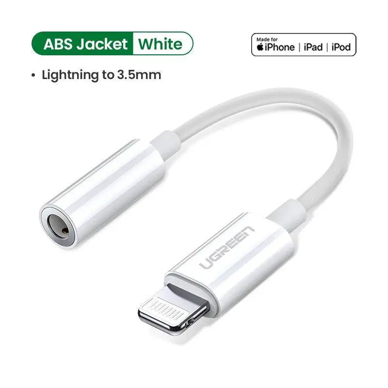 MFi Lightning to 3.5 mm Jack AUX Cable for iPhone China-ABS-White PST PS Tradings