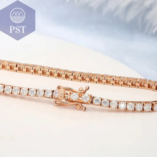 14k Gelbgold Moissanit Armband PST PS Tradings Armband PST PS Tradings  PST PS Tradings 14k Gelbgold Moissanit Armband Armband