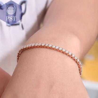 14k Gelbgold Moissanit Armband PST PS Tradings Armband PST PS Tradings  PST PS Tradings 14k Gelbgold Moissanit Armband Armband