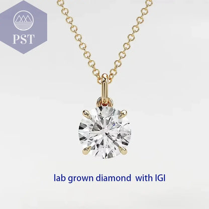 14k Gelbgold Solitär Halskette mit Diamant 1,0ct PST PS Tradings  PST PS Tradings  PST PS Tradings 14k Gelbgold Solitär Halskette mit Diamant 1,0ct