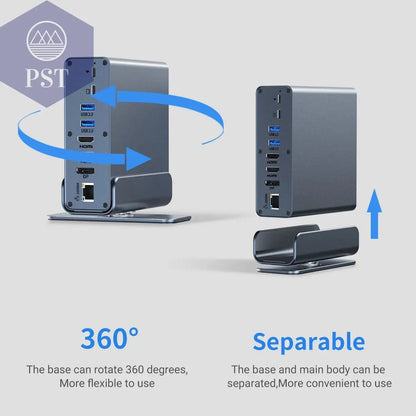 15 in 1 USB-C Docking Station 4K HD Vertical Hub with Triple Monitor ,RJ45 1000M,USB 3.0/2.0,PD 3.0,Sd/Tf,Audio 3.5       PST PS Tradings