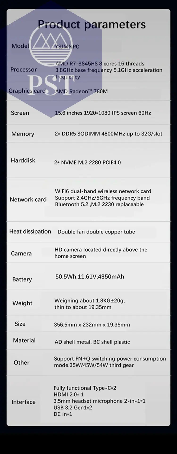 16 Zoll Laptop Ryzen 9 64GB 2TB PST PS Tradings Laptop Laptop