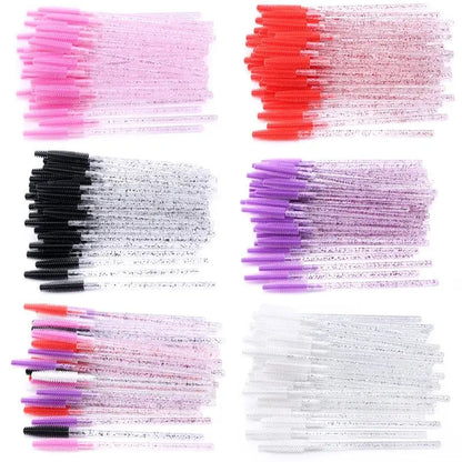 25/50pcs Disposable Eyelash Brush Eyelashes Extension Tools Silicone Gel Material Eyebrow Brushes Mascara Wands Applicator Women       PST PS Tradings