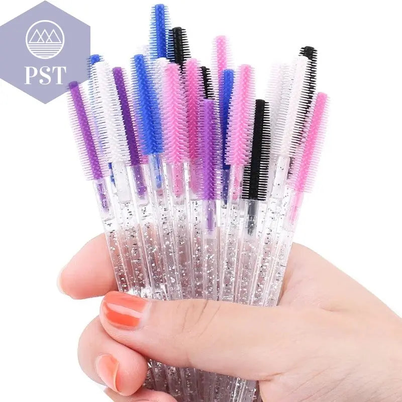 25/50pcs Disposable Eyelash Brush Eyelashes Extension Tools Silicone Gel Material Eyebrow Brushes Mascara Wands Applicator Women       PST PS Tradings