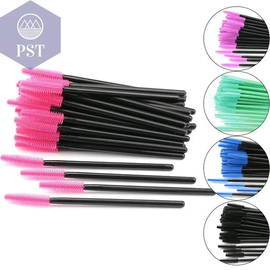 25/50pcs Disposable Eyelash Brush Eyelashes Extension Tools Silicone Gel Material Eyebrow Brushes Mascara Wands Applicator Women PST PS Tradings