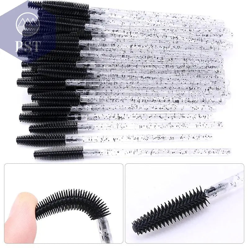 25/50pcs Disposable Eyelash Brush Eyelashes Extension Tools Silicone Gel Material Eyebrow Brushes Mascara Wands Applicator Women       PST PS Tradings