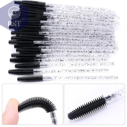 25/50pcs Disposable Eyelash Brush Eyelashes Extension Tools Silicone Gel Material Eyebrow Brushes Mascara Wands Applicator Women       PST PS Tradings