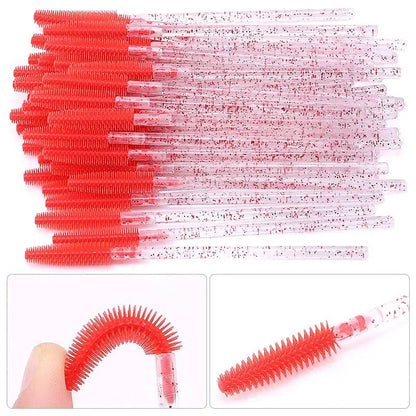 25/50pcs Disposable Eyelash Brush Eyelashes Extension Tools Silicone Gel Material Eyebrow Brushes Mascara Wands Applicator Women       PST PS Tradings