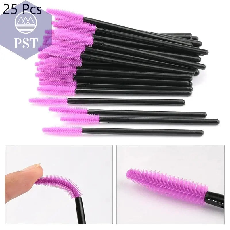 25/50pcs Disposable Eyelash Brush Eyelashes Extension Tools Silicone Gel Material Eyebrow Brushes Mascara Wands Applicator Women       PST PS Tradings