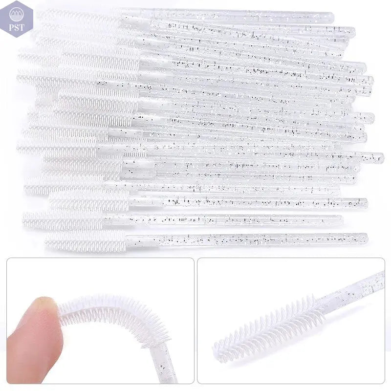 25/50pcs Disposable Eyelash Brush Eyelashes Extension Tools Silicone Gel Material Eyebrow Brushes Mascara Wands Applicator Women       PST PS Tradings
