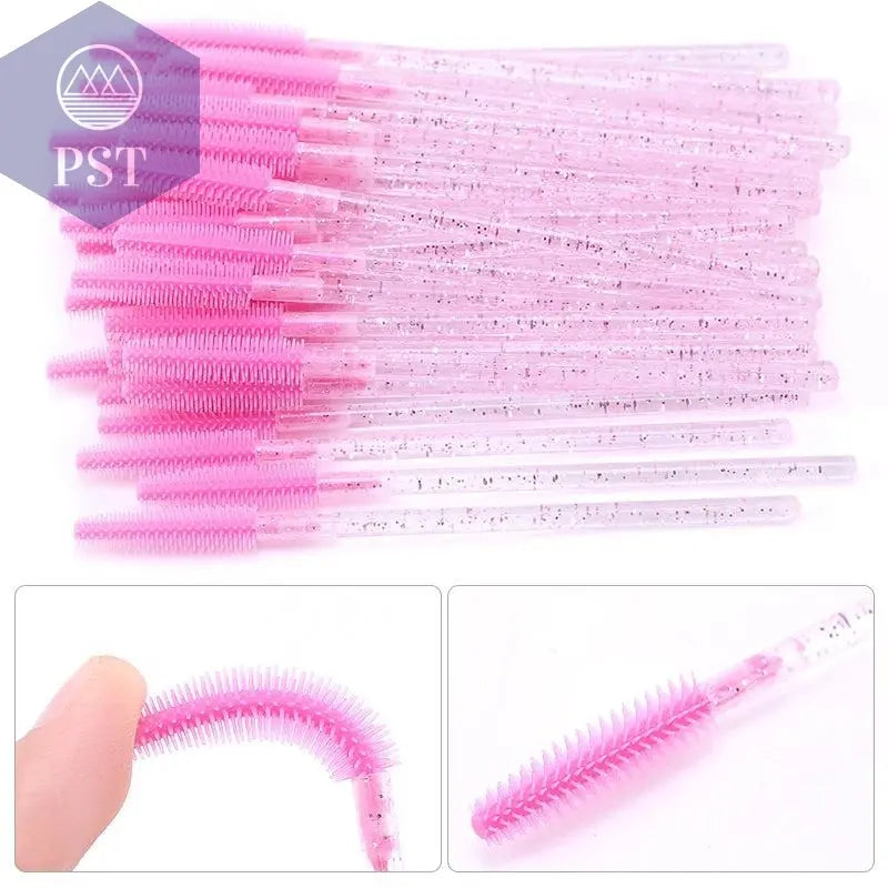 25/50pcs Disposable Eyelash Brush Eyelashes Extension Tools Silicone Gel Material Eyebrow Brushes Mascara Wands Applicator Women       PST PS Tradings