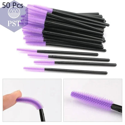 25/50pcs Disposable Eyelash Brush Eyelashes Extension Tools Silicone Gel Material Eyebrow Brushes Mascara Wands Applicator Women       PST PS Tradings