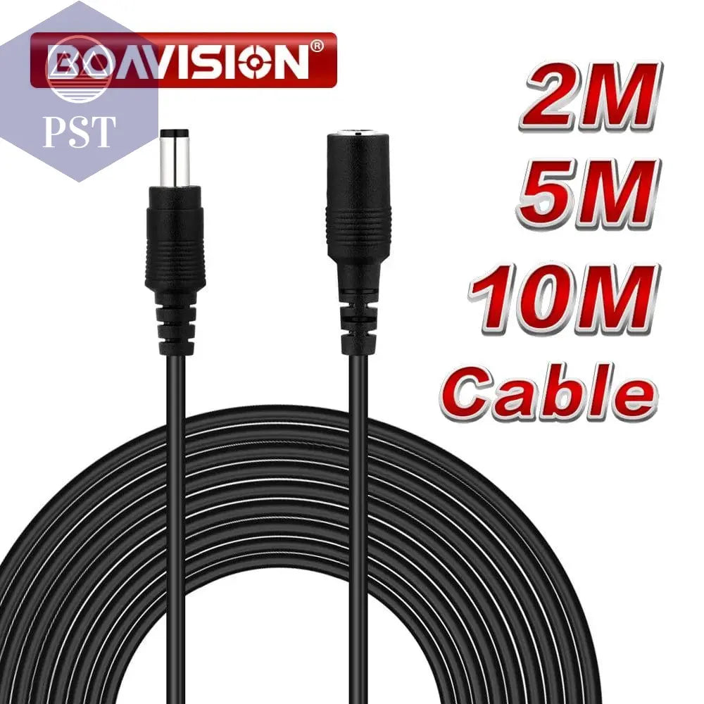 2M 6.56FT/ 5M 16.5FT / 10M 33FT DC Extension 5.5x2.1mm Power Cord Cable Extender For CCTV Security Camera 12 Volt Extension Cord - PST PS Tradings