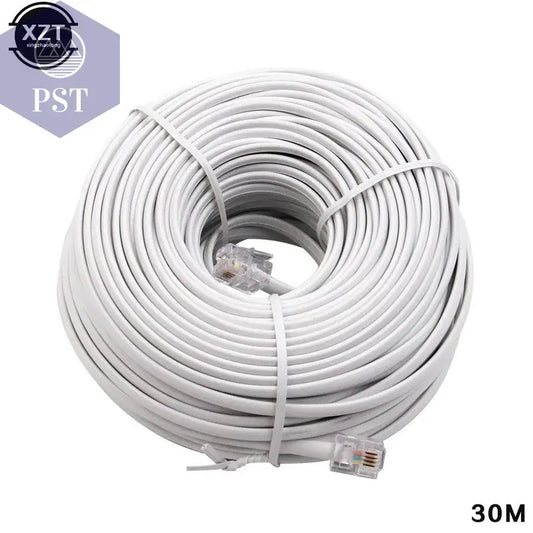 30M/15M/12M/9M/6M/3M RJ11 6P4C Telephone Extension Cable Connector HOT SALE       PST PS Tradings