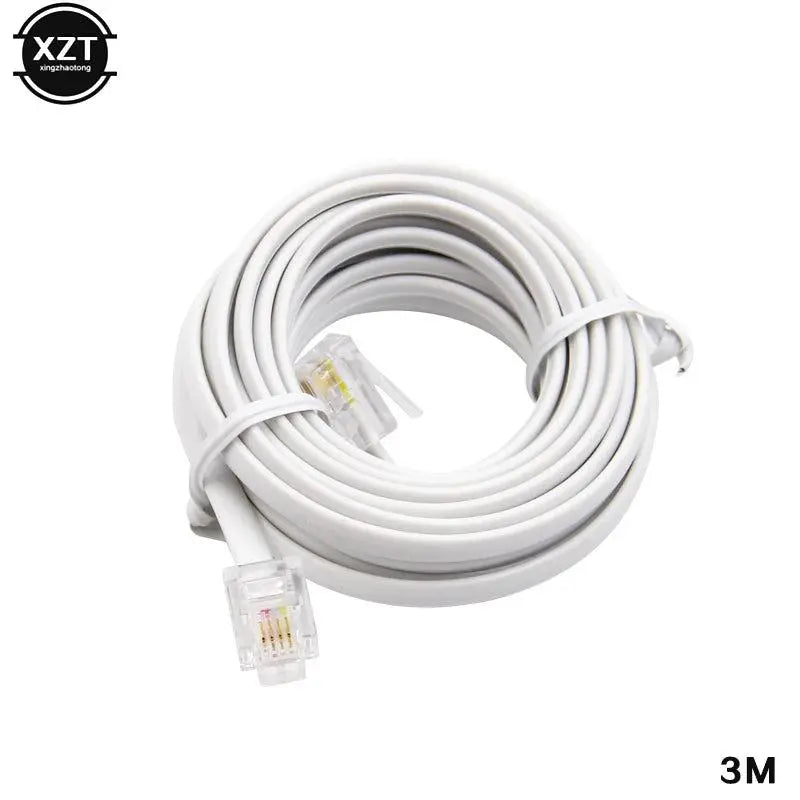 30M/15M/12M/9M/6M/3M RJ11 6P4C Telephone Extension Cable Connector HOT SALE       PST PS Tradings