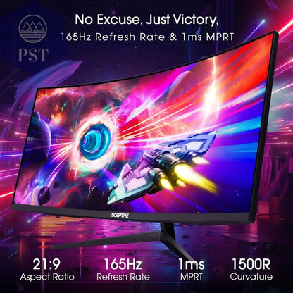 34-Inch Curved Ultrawide WQHD Monitor 3440 x 1440 R1500 up to 165Hz DisplayPort x2 99% sRGB 1ms Picture by Picture, Machine PST PS Tradings  PST PS Tradings  PST PS Tradings 34-Inch Curved Ultrawide WQHD Monitor 3440 x 1440 R1500 up to 165Hz DisplayPort x2 99% sRGB 1ms Picture by Picture, Machine