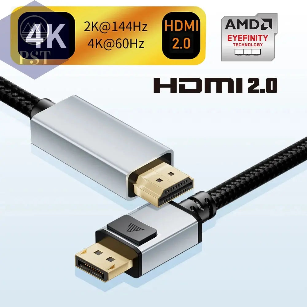 4K Displayport Zu Hdmi-Kabel 144Hz Dp Zu HDMI 4K 60Hz Kabel Displayport in Zu HDMI 2,0 Aus Für NVIDIA HP Dell Asus Lenovo PC PST PS Tradings  PST PS Tradings 4K-60Hz-0.5M PST PS Tradings