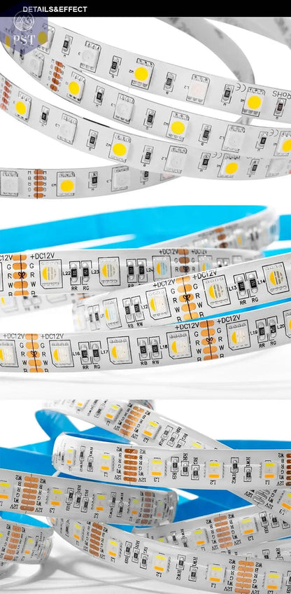 5m 5050 RGBW Led Lights 4pin RGB Led Strip 5pin 4in1 RGBWW RGBCW Led Strip Light 6pin 5in1 RGBCCT Light Strip 12V 24V Waterproof       PST PS Tradings