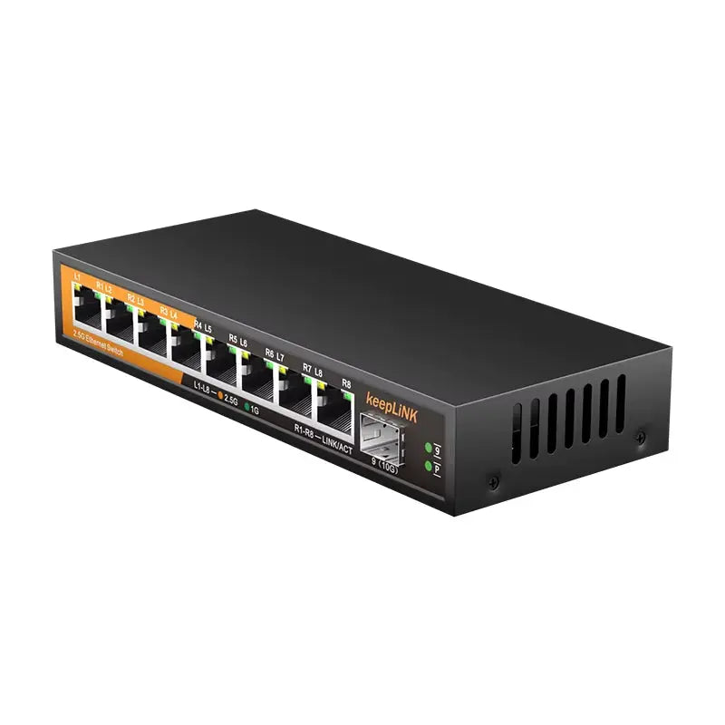 8-Port 2.5Gbps Ethernet Network with 1-10Gb SFP+ Unmanaged Plug and Play