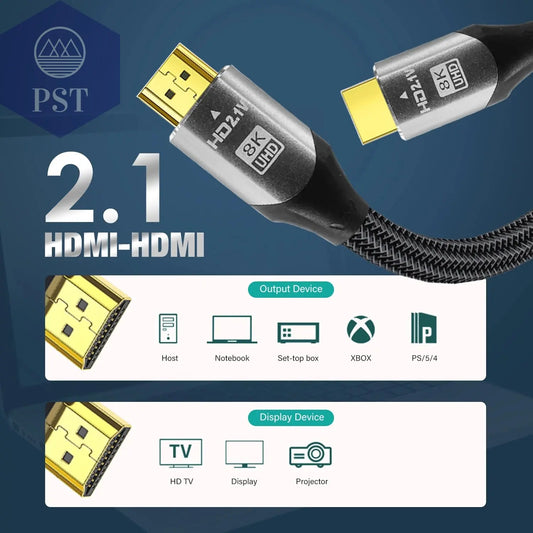 8K @ 60Hz HDMI-Kompatibel Kabel 2,1 Kabel 48Gbps Optische Faser für PS5 PS4 HD TV box Projektor Audio Video HD Kabel lange 8M 10M       PST PS Tradings
