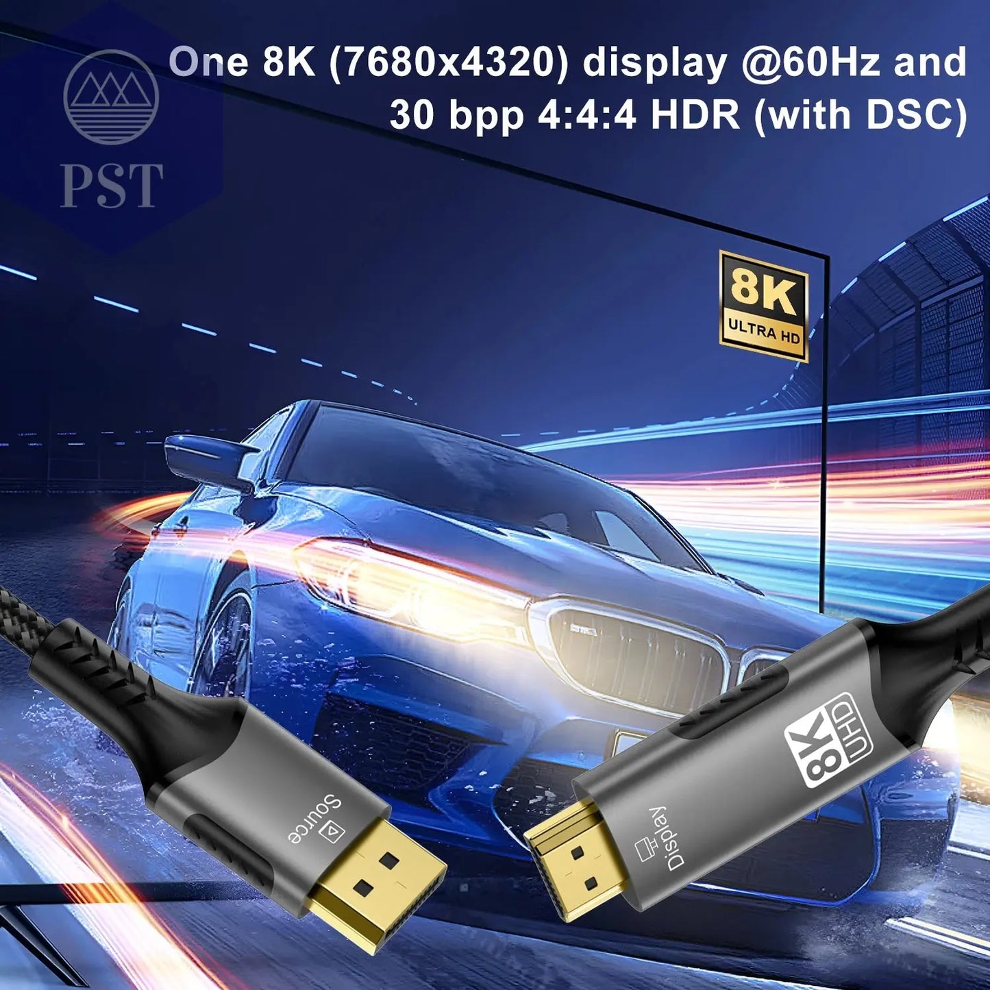 8k dp zu hdmi 2,1 kabel audio video konverter uni direktion aler adapter 8k @ 60hz 4k @ 120hz für hdtv projektor laptop monitor  Cable     PST PS Tradings