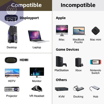 8k dp zu hdmi 2,1 kabel audio video konverter uni direktion aler adapter 8k @ 60hz 4k @ 120hz für hdtv projektor laptop monitor  Cable     PST PS Tradings
