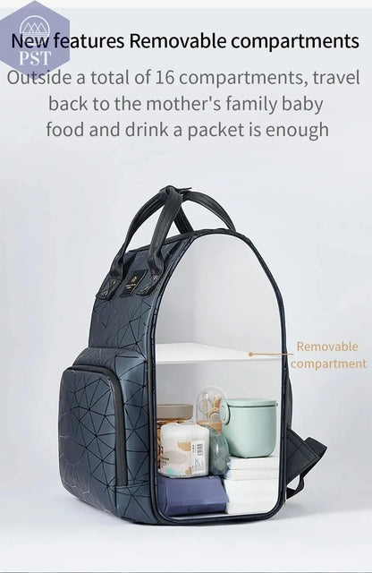 AIBEDILA Mommy Bag Waterproof USB Large-capacity Baby Backpack Female Mommy Outting Bag Mummy Bag Baby Bags for Mom Diaper Nappy - PST PS Tradings