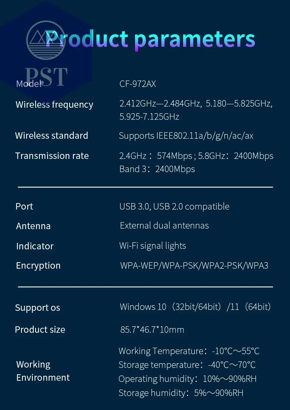 AX5400 WiFi USB Stick PST PS Tradings Adapter Adapter