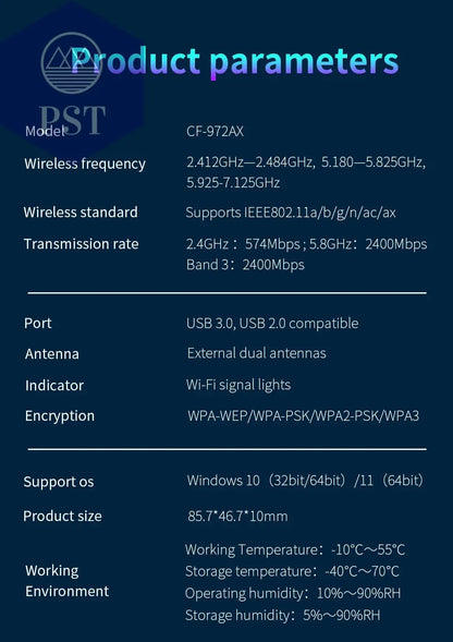 AX5400 WiFi USB Stick PST PS Tradings Adapter Adapter