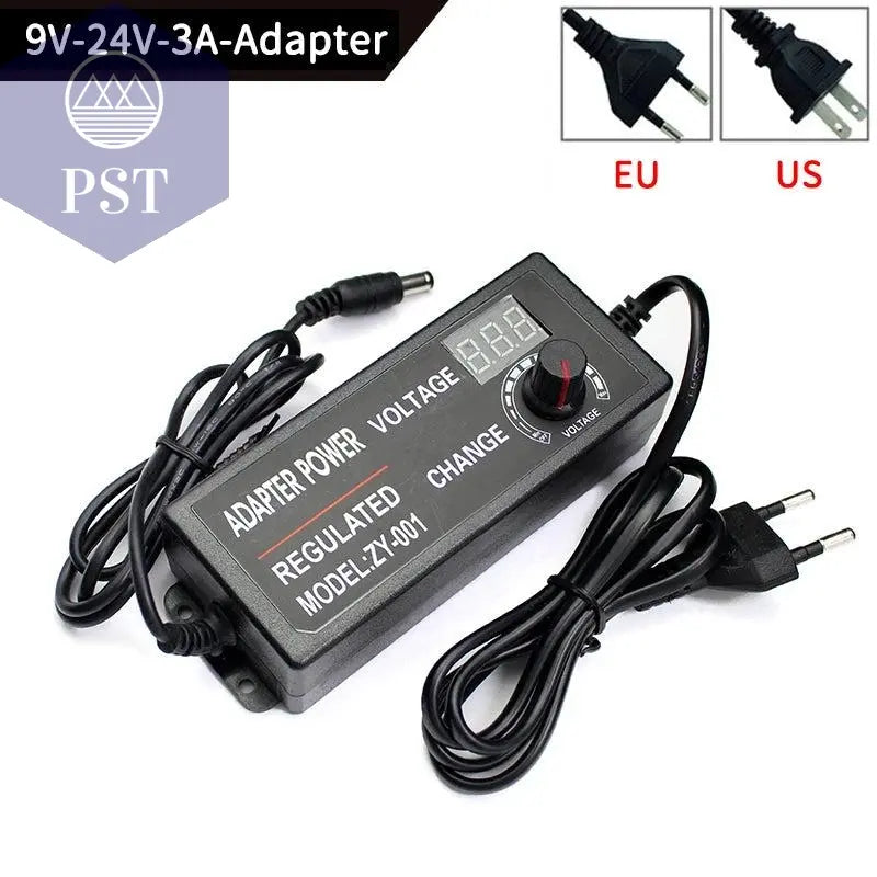 Adjustable Power Supply Adapter AC To DC 3V 12V 3V 24V 9V 24V Universal Adapter with Display Screen Voltage Regulated Hoverboard - PST PS Tradings