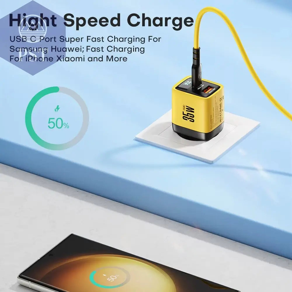 Asome Tech 35W Gan Ladegerät Led Display Qc 3,0 30W 25W Pd Pps Schnell Ladung Usb Typ C Ladegerät Für Iphone 14 Pro Samsung S23 Xiaomi       PST PS Tradings