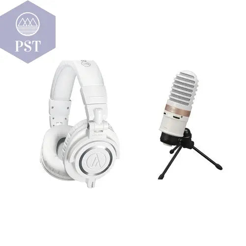 Audio-Technica ATH-M50x Closed-Back Monitor Headphones (White) + Condenser Mic PST PS Tradings  PST PS Tradings  PST PS Tradings Audio-Technica ATH-M50x Closed-Back Monitor Headphones (White) + Condenser Mic