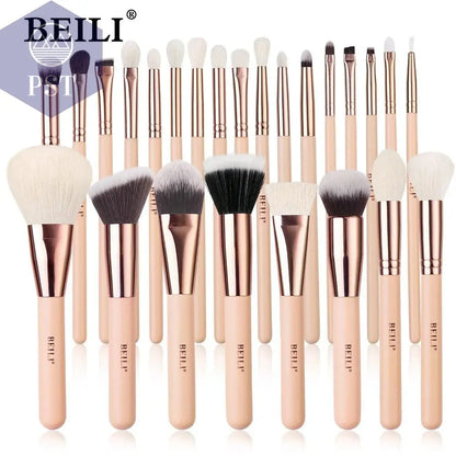 BEILI Pink Makeup Brushes High Quality Powder Foundation Blush Eyeshadow Make Up Brush Set  Natural Hair косметика - PST PS Tradings