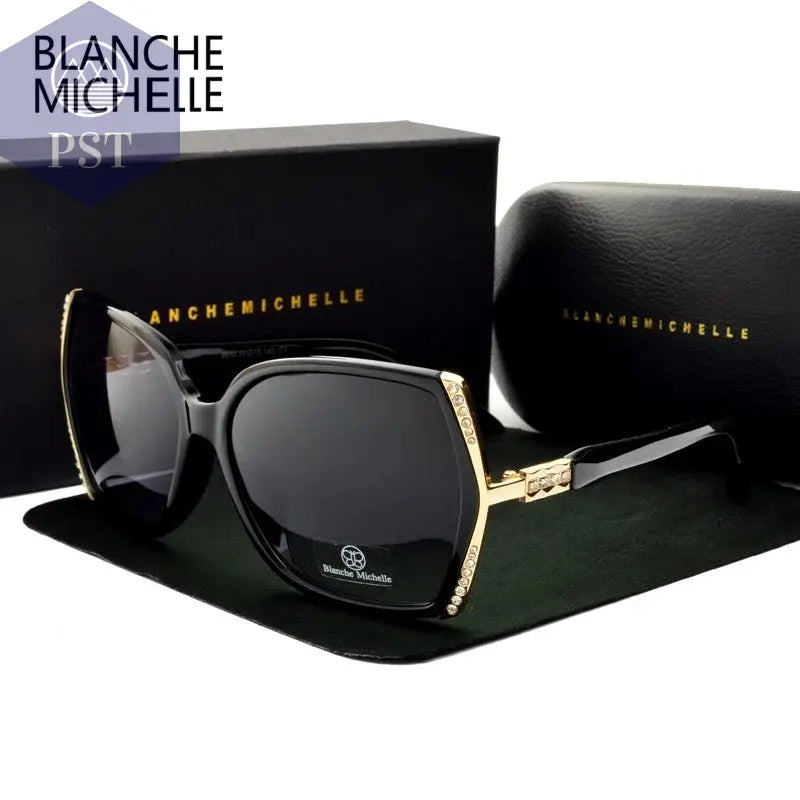 Blanche Michelle High Quality Oversized Polarized Sunglasses Women UV400 oculos de sol Gradient Driving Sun Glasses With Box       PST PS Tradings