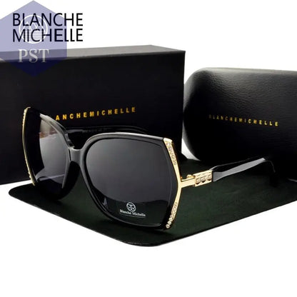 Blanche Michelle High Quality Oversized Polarized Sunglasses Women UV400 oculos de sol Gradient Driving Sun Glasses With Box       PST PS Tradings